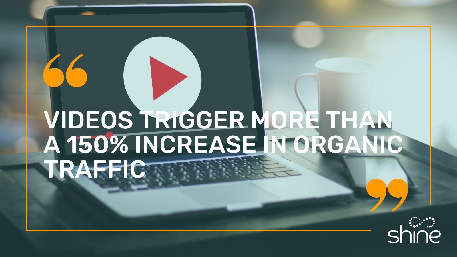 text on how videos increase organic traffic over 150%